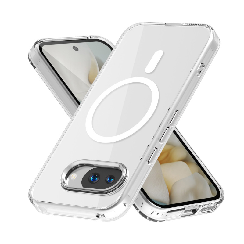 Google 10Pro 携帯電話ケースに適しています。透明な磁気吸着式 Magsafe メタルレンズ PIXEL 9A 落下防止保護ケース|undefined