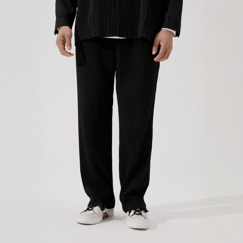 Miyake Pleated Pants Men's Loose Drape Wide-Leg Straight Pants Autumn and Winter Casual Dress Pants Jf150