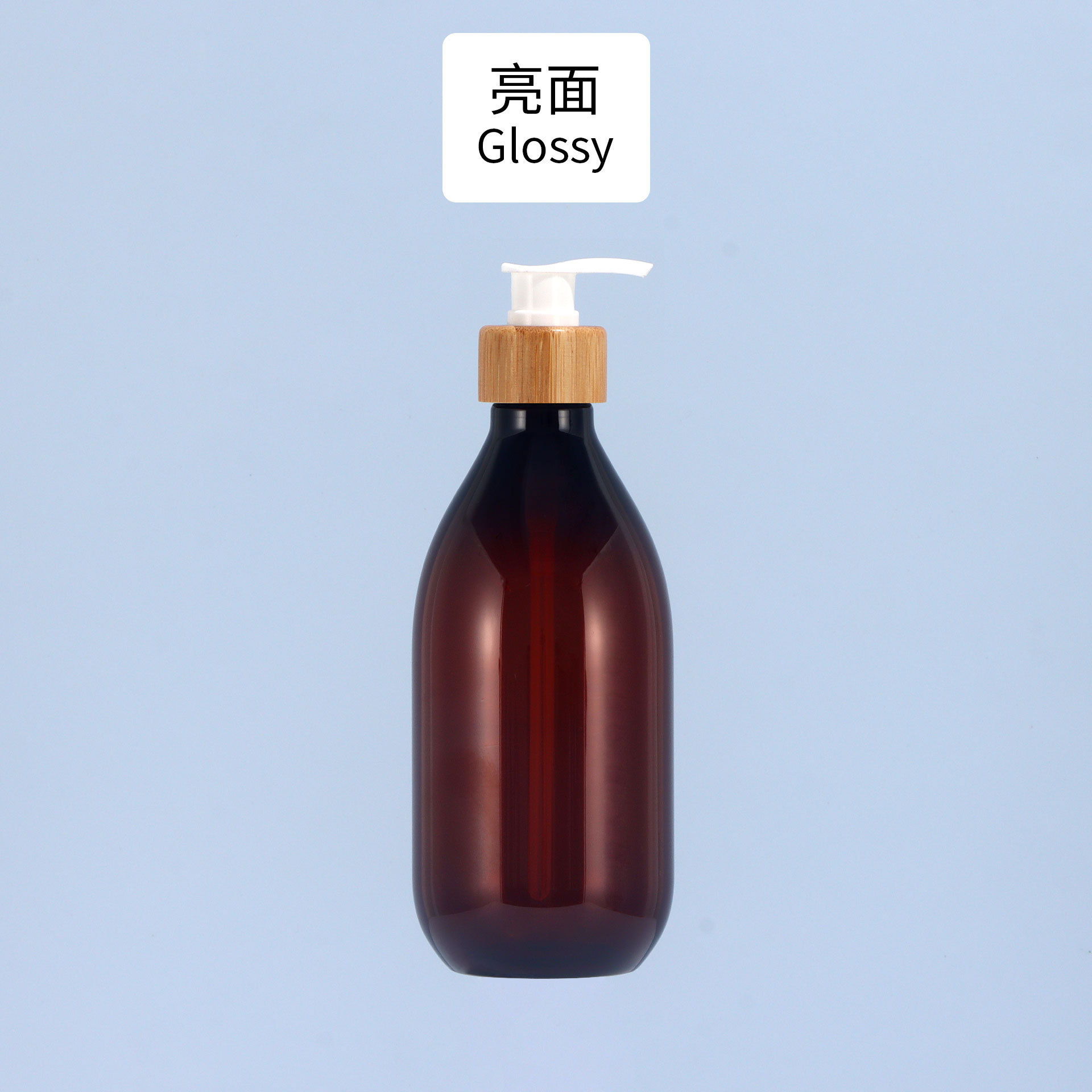 Botella negra de 500ml para desinfectante de manos, botella de loción con cabezal de bomba de madera de bambú de lujo accesible, botella de champú de 300ml