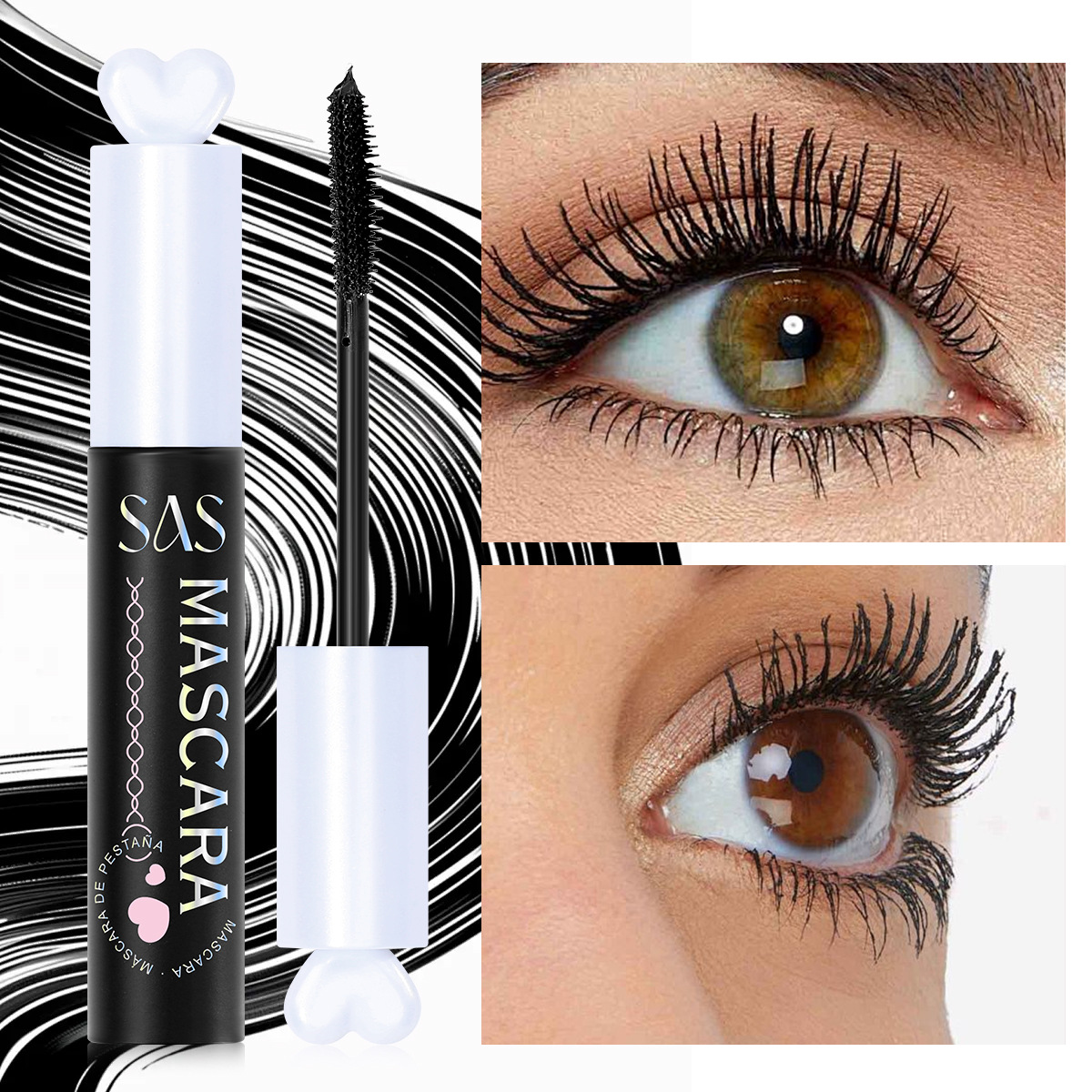 SAS Amazon explosión venta caliente transfronteriza rímel impermeable sin manchas, largo y grueso, rizado SAC170