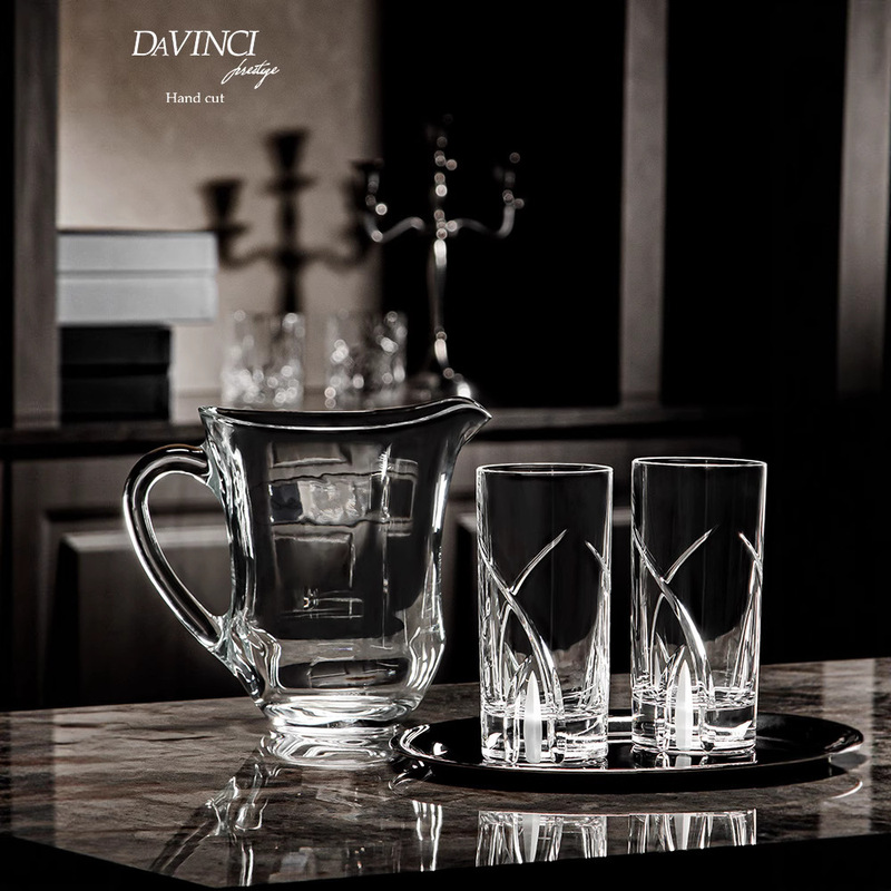 davinci imported large capacity handmade crystal glass water cup high color value juice cup household suit flower tea cup