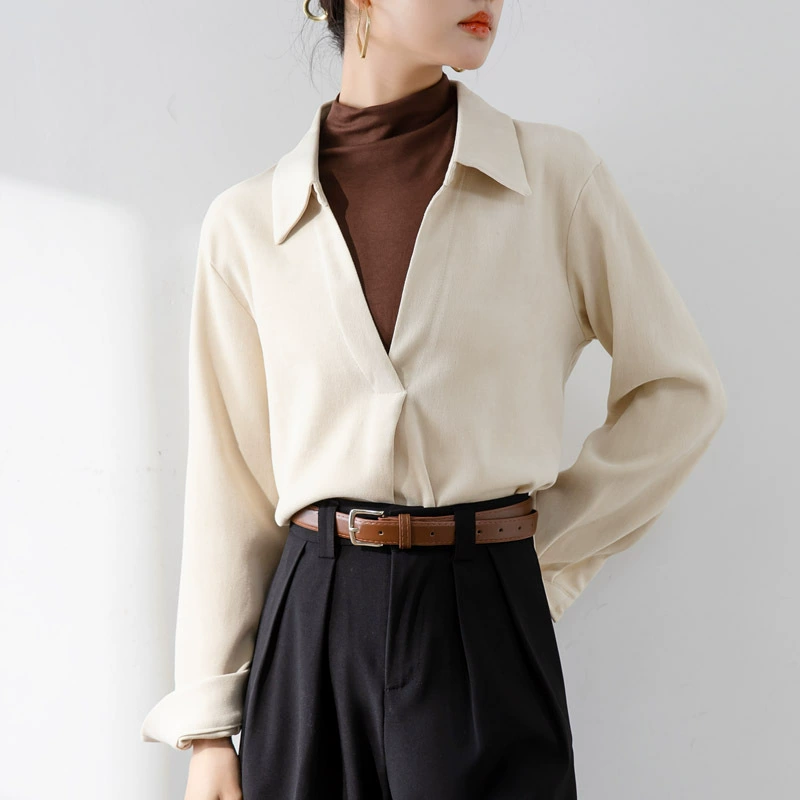 В наличии: женская трикотажная блузка в стиле французского кэжуал, имитация двухслойного дизайна, новая осенне-зимняя модель, с вязаными вставками, для повседневной носки.