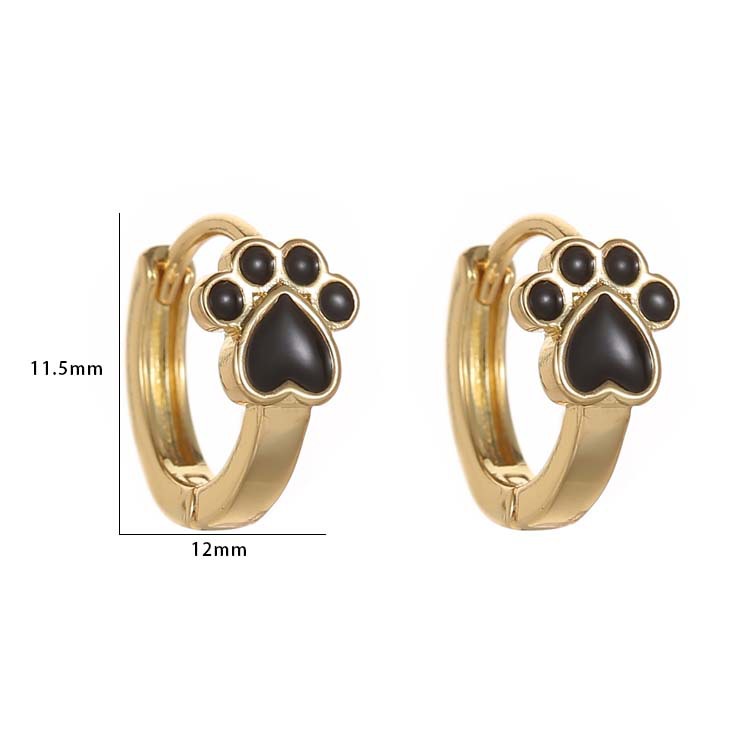 Cute Paw Print Copper Plating Earrings 1 Pair display picture 2