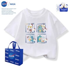 NASA夏天2025新款奥特曼打怪兽短袖T恤男女童百搭洋气半袖上衣
