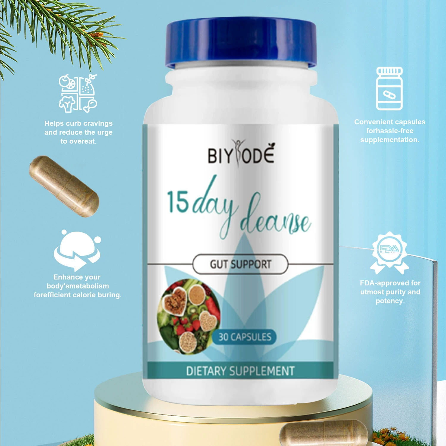 Спотовая внешняя торговля горячие продукты чистящие капсулы CLEANSE CAPSULES Источник gmp Фабрика поддержки наклейки oe