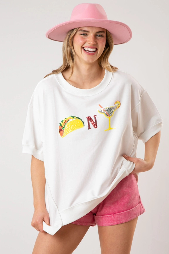 Frau T-Shirt Kurzarm T-Shirts Pailletten Einfacher Stil Karikatur Brief Donuts display picture 34