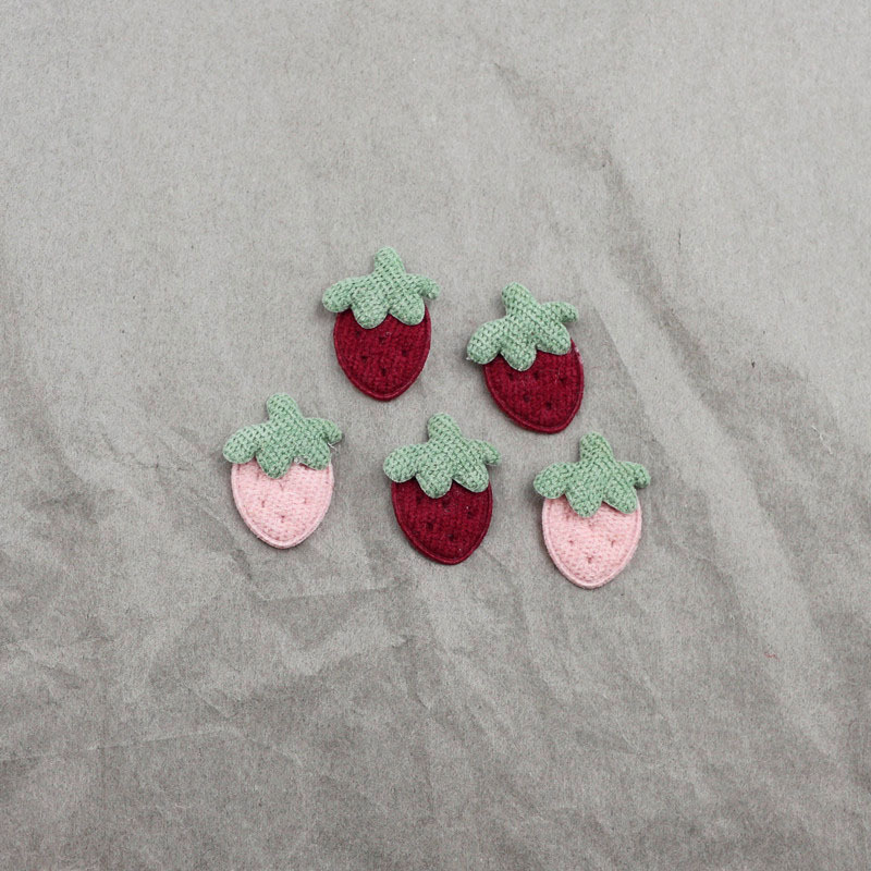 2.1cmかわいい布芸小いちごアクセサリーdiy髪飾りヘアピンアクセサリー服装玩具装飾