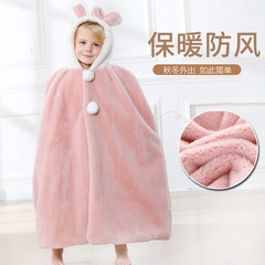 Infant Poncho Baby Hooded Blanket Autumn Winter Thick Windproof Snuggle Blanket Children Outdoor Warmth Shoulder Baby One Piece Dropshipping