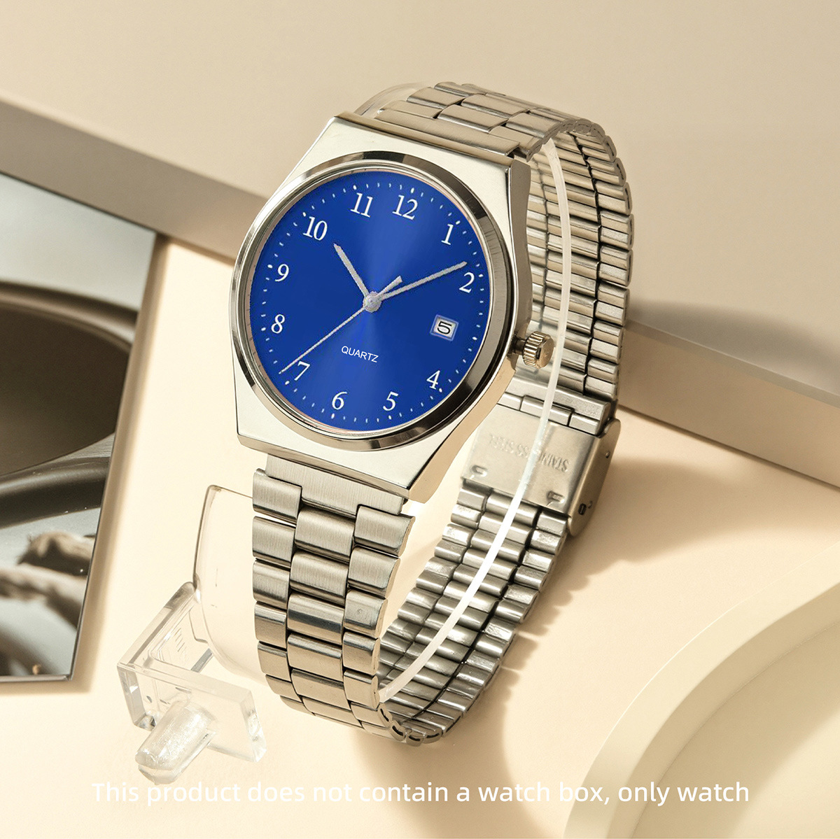 Cross-Border E-Commerce Steel Band Quartz Watch Strap Calendar Business Casual Personalized Digital Watch Student Men's and Women's Watch