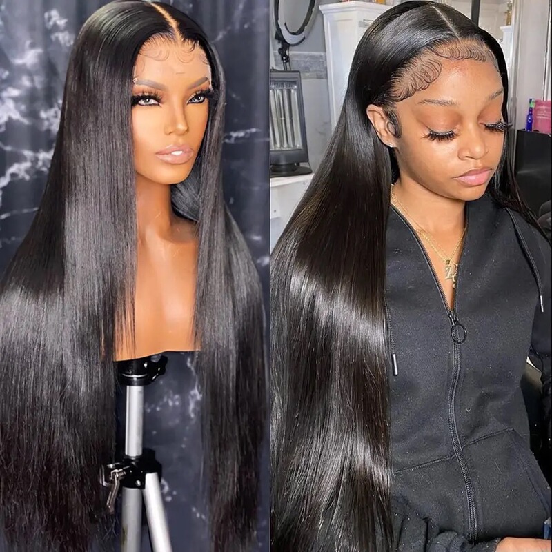 Amazon front lace wig African women long straight hair black front lace wig factory in stock Amazon front lace wig African women long straight hair black front lace wig factory in stock