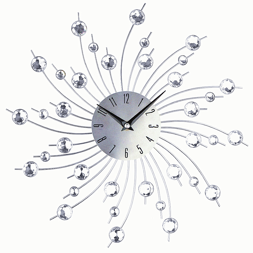 Luz de moda de estilo europeo de lujo de cristal creativo Reloj de pared simple sala de estar reloj Hogar personalizado reloj electrónico Reloj de pared colgante