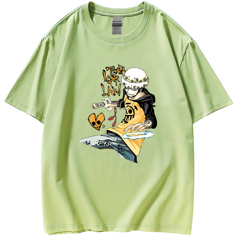 2022跨境短袖 海贼王 One Piece 周边打印时尚休闲短袖女式T恤