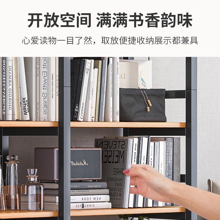 Estantería de almacenamiento rack piso hogar hierro multi-capa almacenamiento sala de almacenamiento estante pequeño simple estante de madera de acero estantería