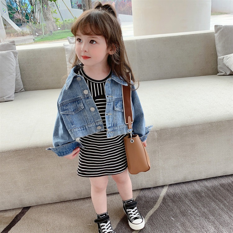 衣邦人女童装2021春装新款牛仔裙韩版时髦儿童套装洋气衣服潮批发