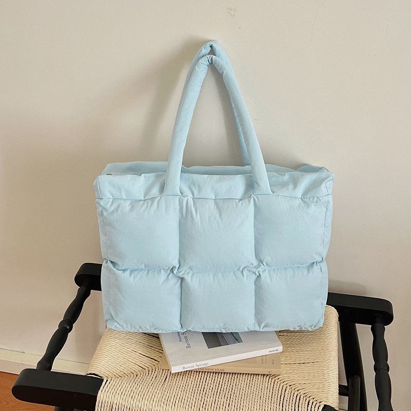 Hot-selling winter new style quilted cotton coat with large capacity, plaid design, versatile tote bag for women Hot-selling winter new style quilted cotton coat with large capacity, plaid design, versatile tote bag for women