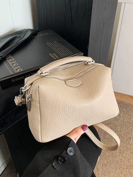 Super Popular Faux Leather Bag 2025 Spring New Vintage Handbag Pillow Bag Boston Design Commuter Crossbody Bag