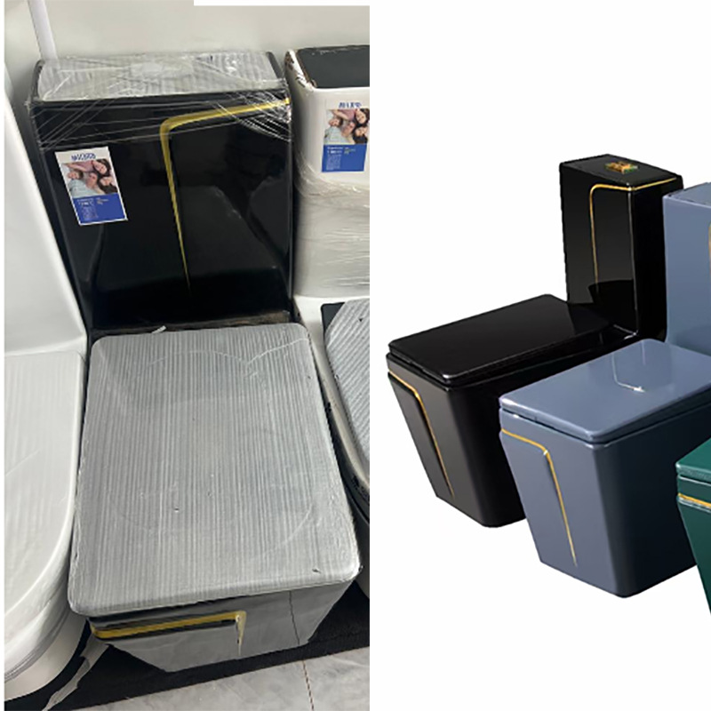 Inodoros de cerámica coloridos para el hogar, para exportación, modelos populares con opciones de montaje en suelo y pared.
