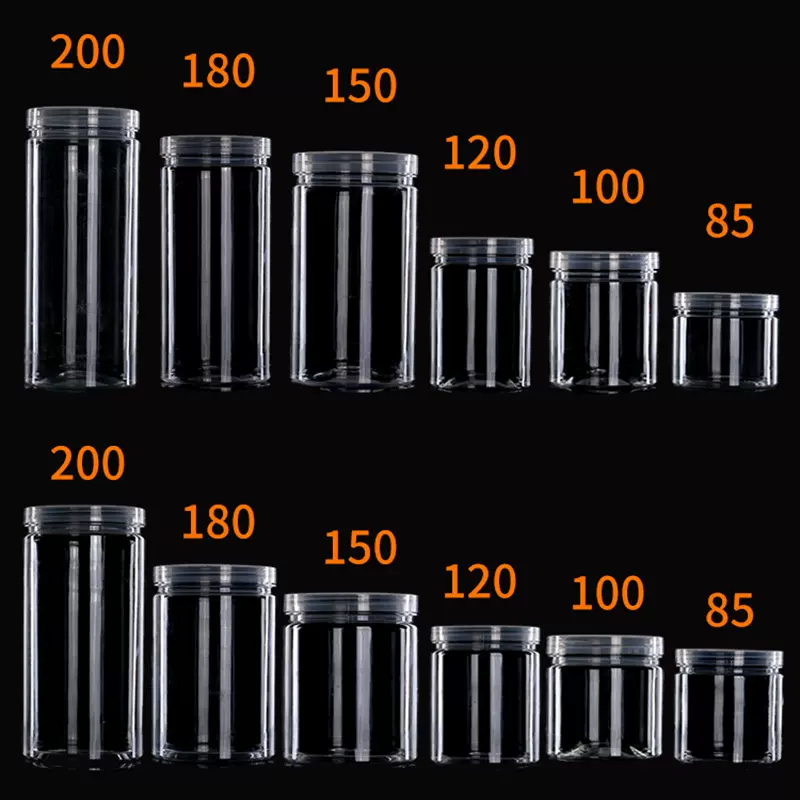 优惠食品密封罐圆筒塑料罐子批发坚果花茶蜂蜜零食PET塑料瓶子