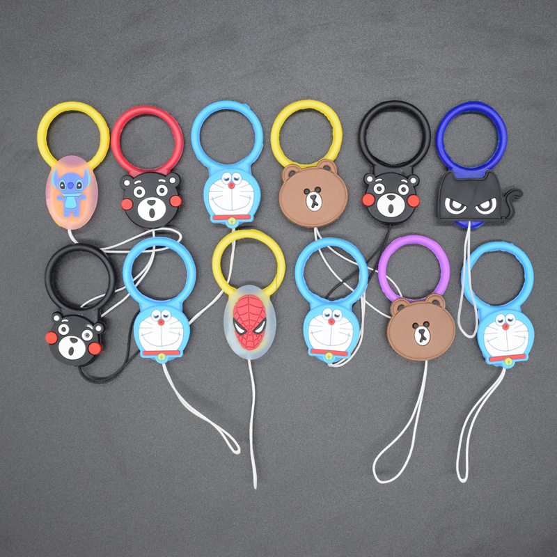 创意手机指环扣卡通挂绳 卡通硅胶挂绳U盘钥匙手机个性挂饰指环扣