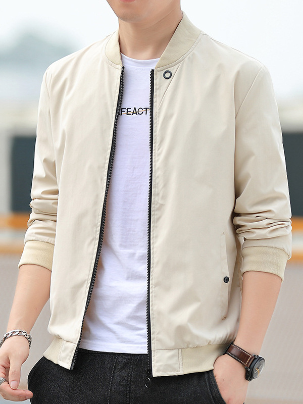 Otoño nueva juventud chaqueta casual de los Hombres estilo coreano soporte collar cazadora chaqueta uniforme de béisbol de los hombres transfronterizos