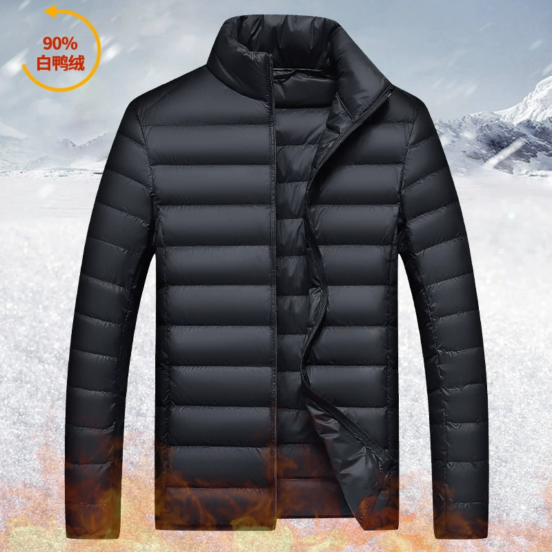 706 новый зимний модный мужской легкий пуховик с воротником-стойкой, короткий Модный повседневный подходящий ко всему белый утиный пух 90