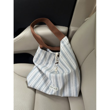 大容量帆布包包女式2024新款夏天时尚休闲腋下包通勤单肩托特包