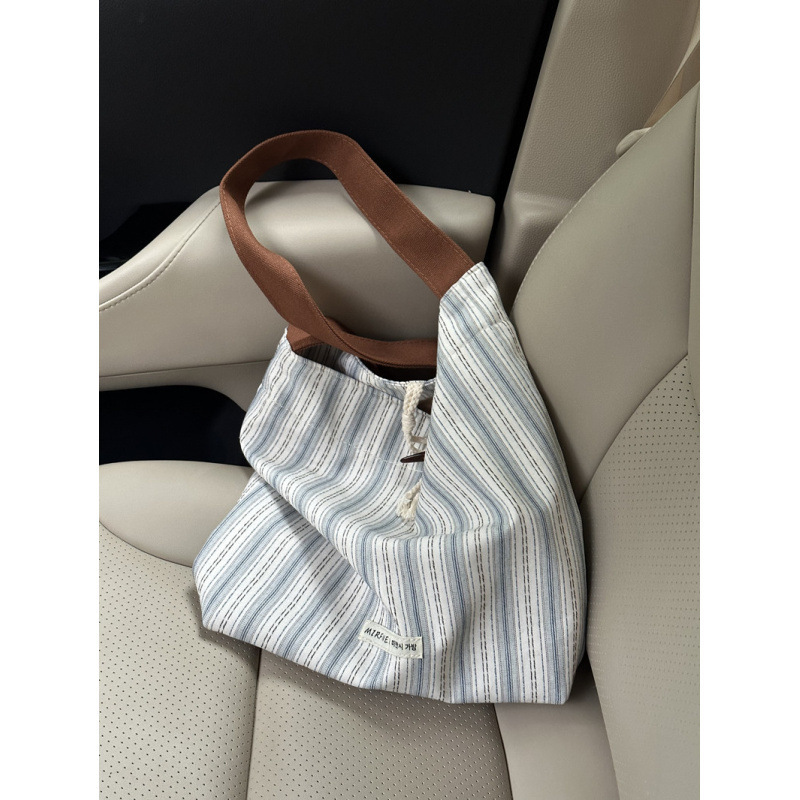 大容量帆布包包女式2024新款夏天时尚休闲腋下包通勤单肩托特包