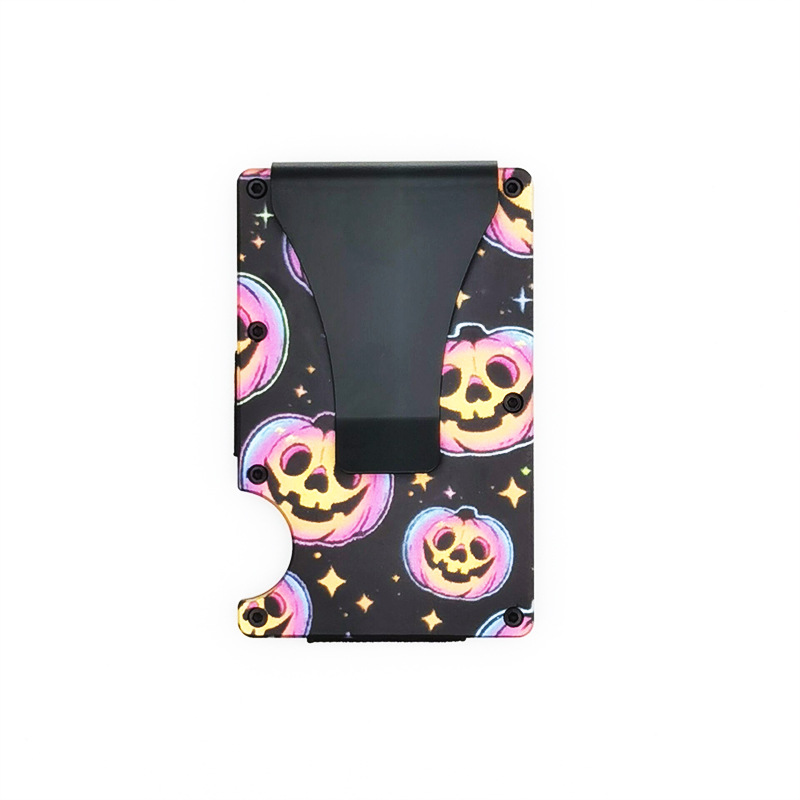 Fábrica en stock Amazon nuevo metal titular de la tarjeta de fibra de carbono cartera RFID antirrobo cepillo tecnología de bloqueo