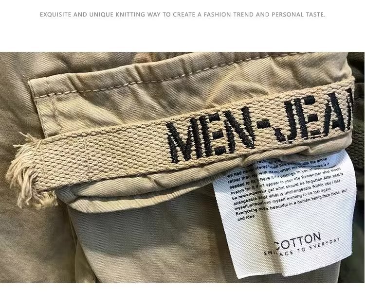 Men's Style Cargo Shorts Trendy Summer Casual Loose Fit Pure Cotton Five Point Pants_viptrois.com