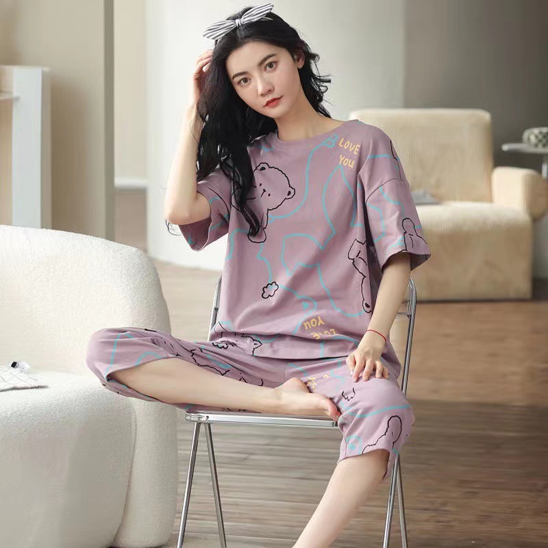 2025 dulce y lindo pijamas de niña, pantalones de manga corta de verano para mujer, ropa de hogar delgada para uso japonés, primavera y verano image 46