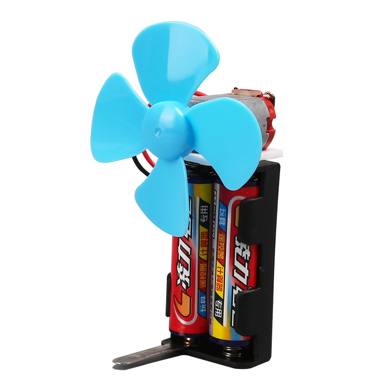 Ventilador eléctrico simple hecho a sí mismo para estudiantes de primaria, pequeña producción de tecnología, equipo de experimento científico divertido de bricolaje, material didáctico para niños