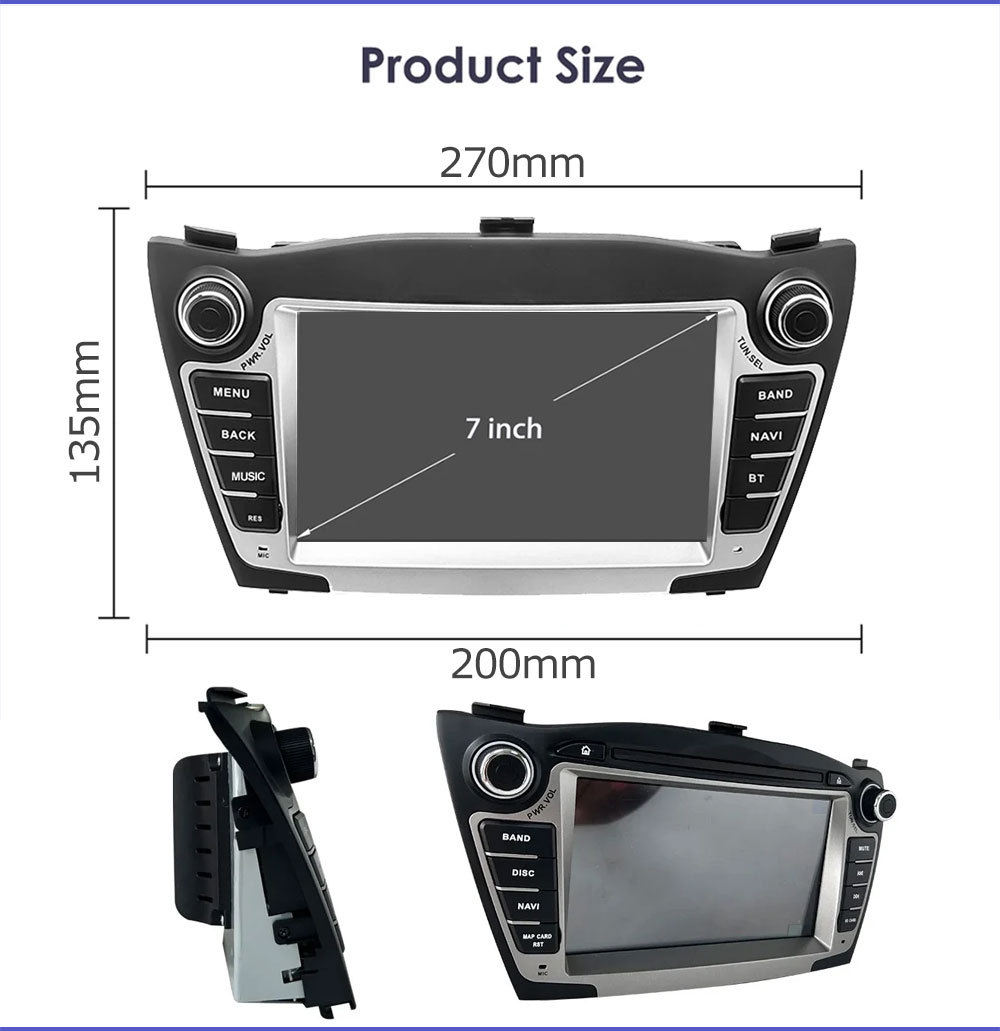 Suitable for 7inch Hyundai Ix35 Android Car Gps High-Definition Screen Mp5 Bluetooth Navigation All-In-One Device Carplay