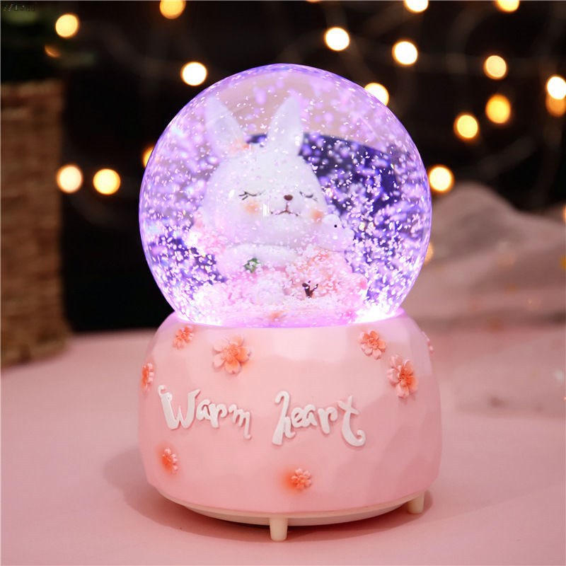 Customized Cartoon Rabbit Crystal Ball Nordic Girly Christmas Gift Ornament Resin Craft Creative