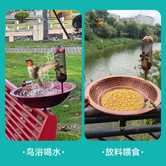 Cross-border outdoor railing fixture bird feeder bird bath outdoor railing bird algae basin feeder in stock batch