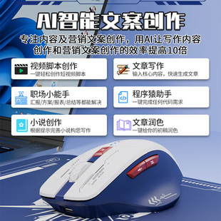 Intelligent wireless AI mouse mute silent charging office for one-click generation PPT voice typing translation
