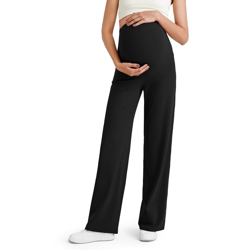 Maternity Summer Long Pants Thin Modal Loose Casual Wide Leg Pants Belly Support Straight-Leg Pants Leggings
