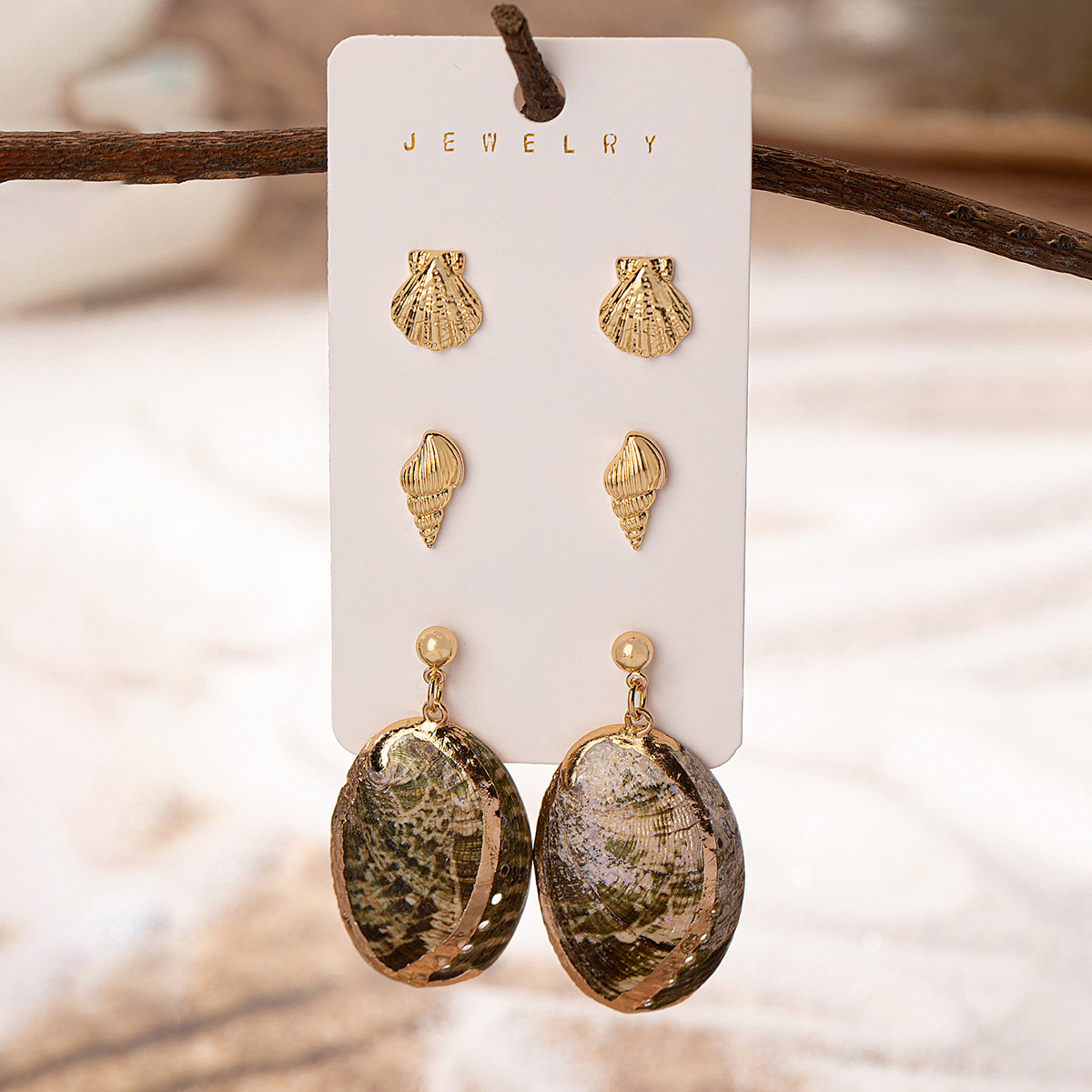 All Seasons Season 1 Set Elegant Vintage Style Beach Starfish Conch Alloy Drop Earrings Ear Studs