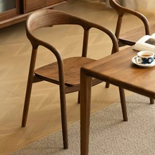舒美特椅中式简约实木餐椅家用书房洽谈室泡茶室靠背扶手舒美特椅