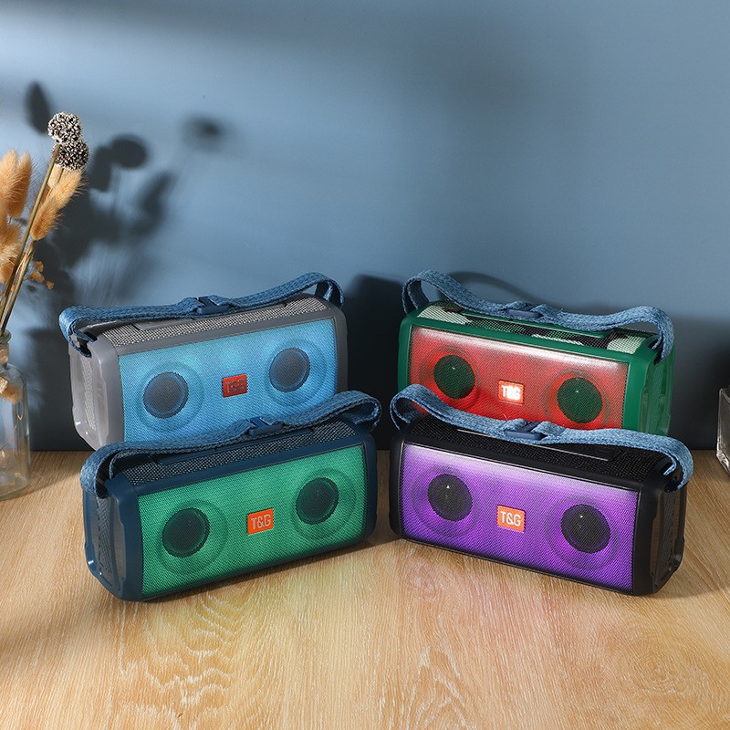 Nuevo TG345 altavoz bluetooth portátil LED al aire libre luz de color brillante tarjeta de radio de recolección de pago transmisión de sonido bluetooth