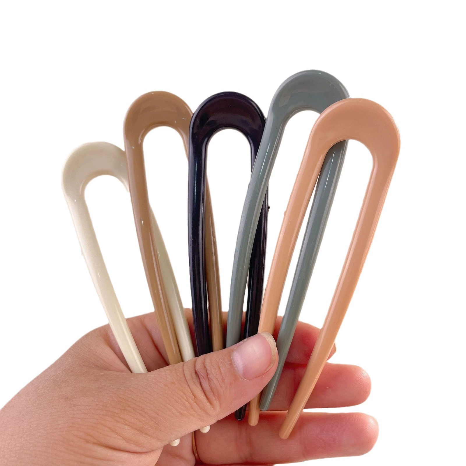 Резьба Hairpin U-образная модная шпилька для волос, простой элегантный летний дизайн, универсальная защепка