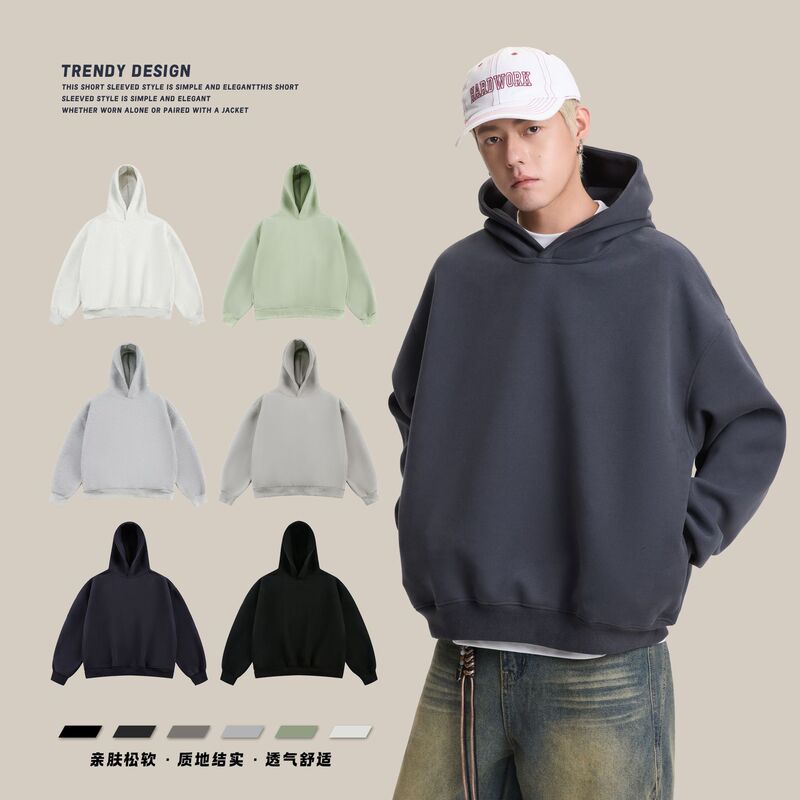CATTEE New 420g Heavy American Hooded Sweater Men's Spring and Autumn cleanfit Profile Hoodie Jacket