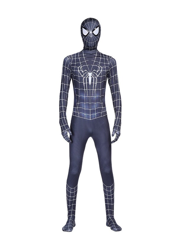 ハロウィンコス衣装黒子ヒョウジャンプスーツヘッドギアヴェノムスパイダーフルヒーローボディスーツグウェン|undefined