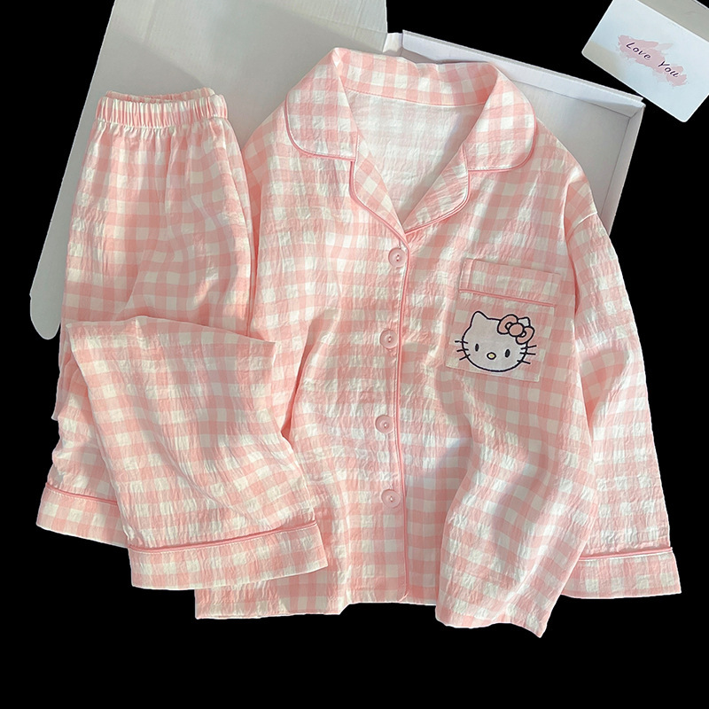 儿童睡衣女童春秋款云朵棉长袖套装中大童公主女孩家居服套装|undefined