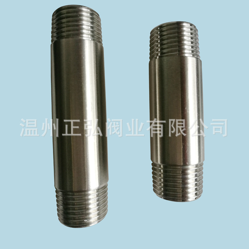 316L不锈钢双头外丝 无缝管抛光对丝1/4 外螺纹不锈钢对丝2分