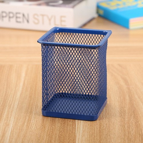 Portalápices metálico de malla – organizador de escritorio simple, papelería para oficina o escuela