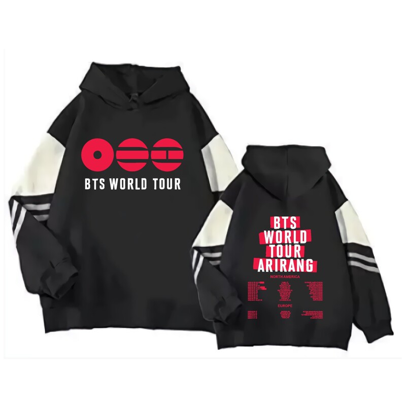 2026 Cross-Border Hot-Selling Bts Merchandise Patchwork Hooded Pullover Casual Long-Sleeve Sweatshirt for Men and Women 2026 Cross-Border Hot-Selling Bts Merchandise Patchwork Hooded Pullover Casual Long-Sleeve Sweatshirt for Men and Women