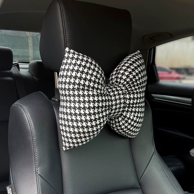 Wholesale Houndstooth U-Shaped Neck Pillow, Backrest Neck Pillow, Driver's Lumbar Support, Manufacturer Direct Sales Neck Support (Headrest) - houndstooth-headrest