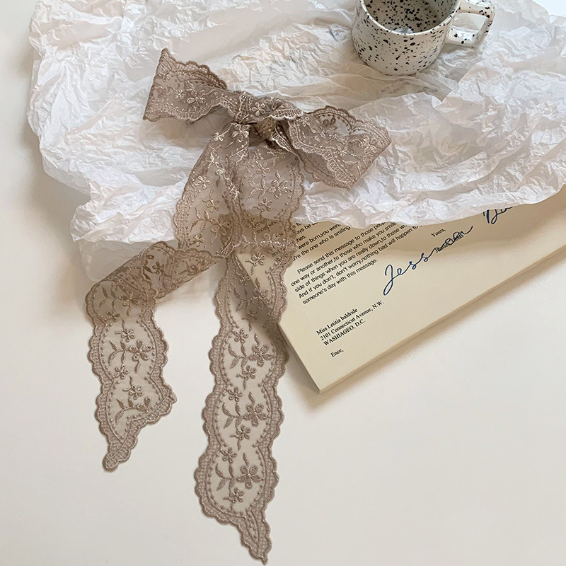 Pañuelo de seda de encaje, sensación de alta calidad, nuevo bolso atado, cinta larga, decoración de cinta, bufanda pequeña, turbante multiusos, cinturón de cinta para el cabello