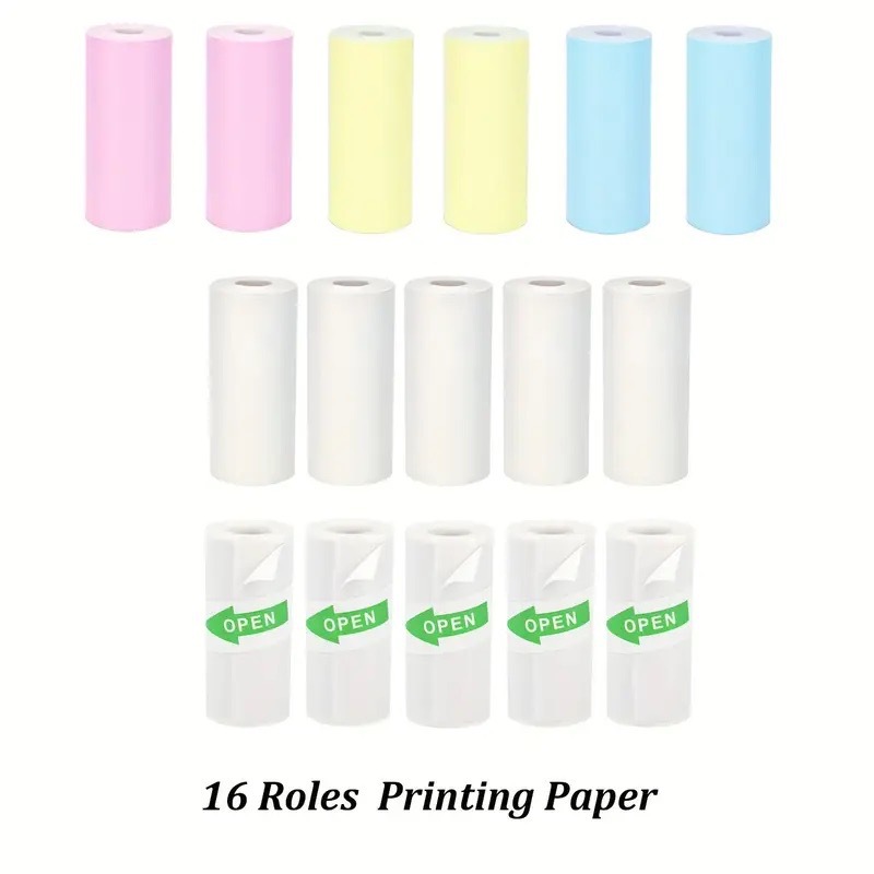 인화지 5롤 + 흰색 스티커 5롤 + 색종이 6롤