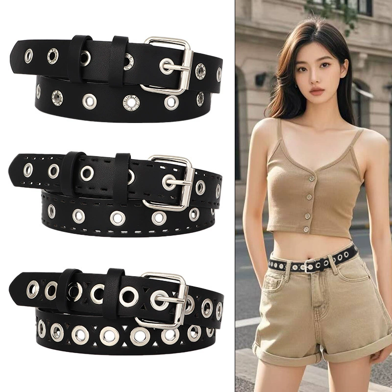 Новый металлический полный воздушный глаз, дикий пояс, женский пояс, пробитый панк, корейская мода полые декоративные брюки